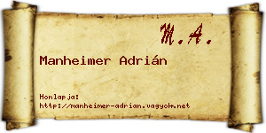 Manheimer Adrián névjegykártya